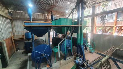 Industrial machine setup in a warehouse or storage area