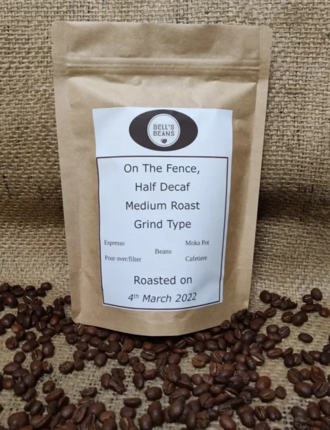bag of Bell's Beans on the fence